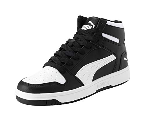 PUMA Rebound Layup SL Jr Hohe Sneaker, Black White, 38 EU