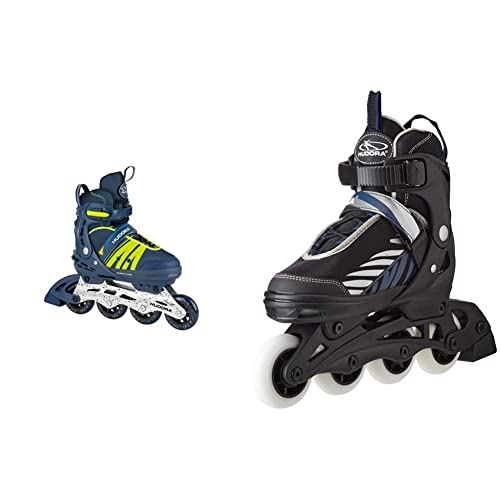 HUDORA Inline Skates Comfort,deep blue | Gr. 29-34 | Softboot Inliner Rollschuhe verstellbar in Länge & Breite & Kinder Inliner Leon - Gr. 37 - 40, schwarz/blau - Inline-Skates - 28240