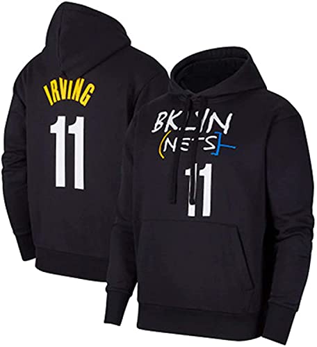 Brooklyn # 11 Hoodie, Irving Quick-Trocknung Casual Game Jersey, Basketball Jersey Jumper, Outdoor Sports Wandern (Color : Black, Größe : XL)