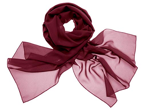 Dresstells Chiffon Schal Stola für Abendkleider in Verschiedenen Farben Burgundy 190cmX70cm/ Medium
