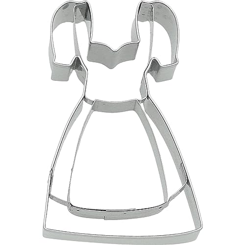 Birkmann, Ausstechform Dirndl, Ausstechform zum Ausstechen und Dekorieren von Plätzchen, Marzipan, Fondant, Edelstahl, spülmaschinengeeignet, Größe:9 cm