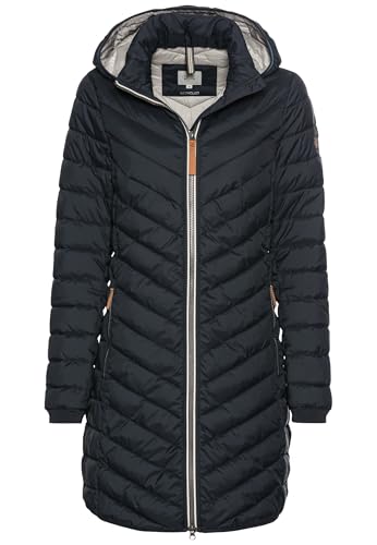 camel active Damen Steppmantel mit Fischgrat-Muster Nachtblau womenswear-46