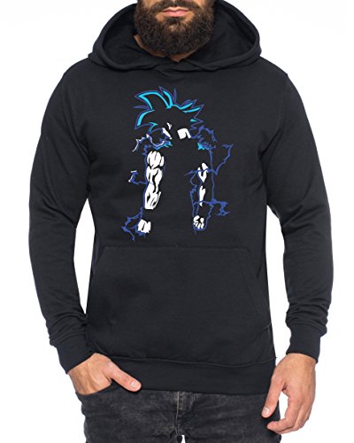 Goba Nerd Herren Hoodie One Goku Dragon Master Son Ball Vegeta Turtle Roshi Piece Golds Db, Farbe:Schwarz;Größe:M