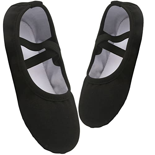 Acfoda Ballettschuhe Mädchen mit Geteilte Ledersohle Tanz Schläppchen Kinder Leinen Ballettschläppchen Damen Ballett Gymnastik Schuhe 40