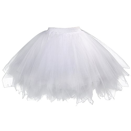 FEOYA Damen Tutu Unterkleid 50er Retro Petticoat Kurz Ballett Tanzkleid Party Minirock Mehrschichtige Tüllrock Tütü Cosplay Unterrock