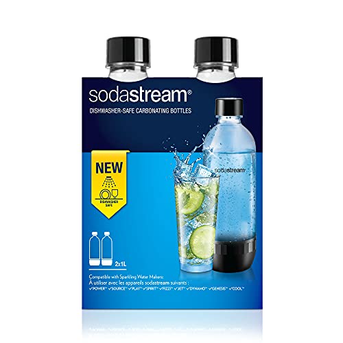 SodaStream DuoPack, Durchsichtig, 2x 1L Tritan-Flasche - spülmaschinengeeignet! (BPA frei) - Ersatzflaschen für SodaStream Wassersprudler mit PET-Flaschen, 18 x 10 x 26 cm