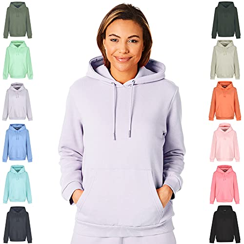 Light & Shade LSLSWT005 Super Soft Touch Loungewear Kapuzen-Sweatshirt-Oberteil für Damen, Lavendel, L