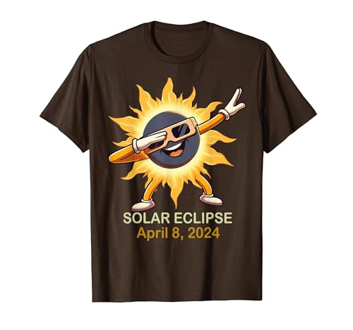 Total Solar Eclipse 2024 Cute Solar Eclipse Dabbing T-Shirt