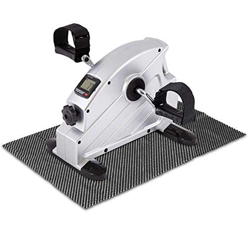 Mini-Bike Arm- und Beintrainer inkl. Anti-Rutschmatte und Trainingscomputer, tragbar, fördert Muskelaufbau & Ausdauer, Heimtrainer Pedaltrainer ideal für Senioren