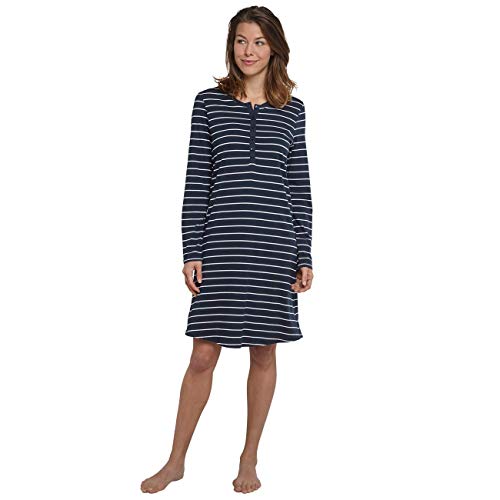 Schiesser Damen 1/1, 95cm Nachthemd, Blau (Nachtblau 804), 50 (Herstellergröße 050)