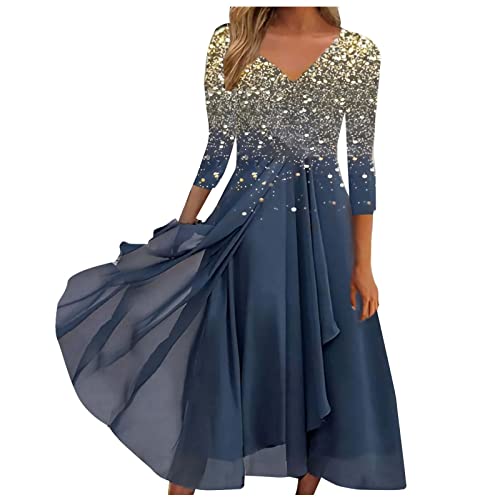 Strickkleid Damen, Abendkleider Für Hochzeit Lederrock Faltenrock Abendkleider Hochzeit Kleid Mit Schleppe Hosenanzug Brautmutter Standesamt Geburtstagskleid Brautjungfern (2-Gold, S)