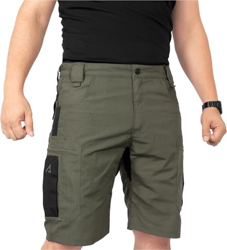 ACE Schakal Cargo-Hose kurz - Einsatz-Shorts mit Stretch-Bund für Männer - Taktische Outdoor-Hosen für Herren - Oliv - 50