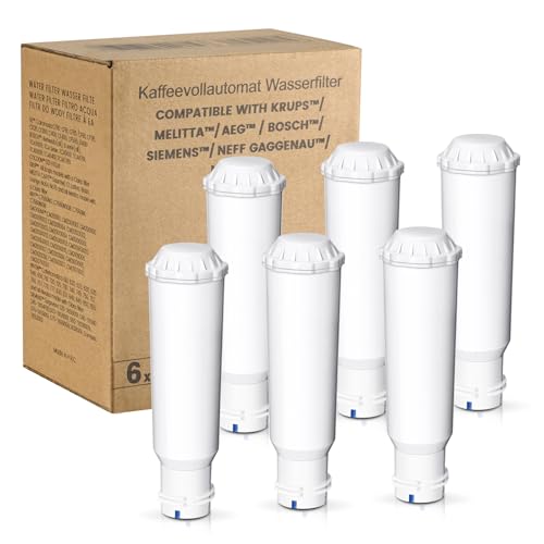 Mutital 6 Pack Kaffeemaschinen Wasser filter, Ersatz für Melitta Wasserfilter,F088 Krups Wasserfilter, Nivona Café Romatica, Kompatibel mit Krups EA829S, Jura, Melitta Pro Aqua Barista TS und Mehr (6)