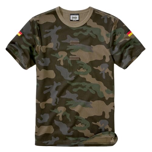 BWuM Bundeswehr Tropenshirt Camouflage mit Flaggen & Klett, Größe:7 (XL), Farbe:Darkcamo
