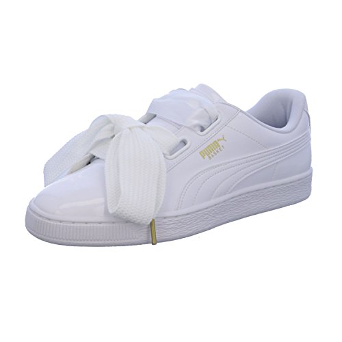 PUMA Damen Basket Heart Patent WN's Fußballschuhe, White White, 39 EU