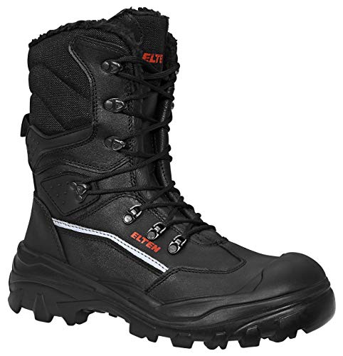 ELTEN Sicherheitsschuhe ERIC S3 CI, Damen und Herren, Winterstiefel, warm, Schwarz, Stahlkappe- Größe 44
