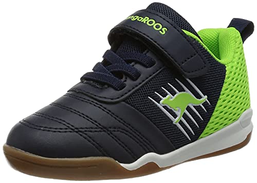 KangaROOS Unisex Kinder Super Court EV Sneaker, Dark Navy/Lime 4054, 36 EU