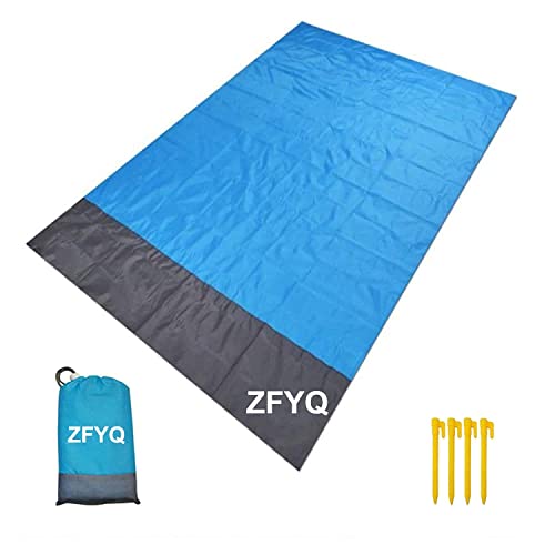 ZFYQ Picknickdecke 140 x 200 cm, Wasserdicht, mit 4 Erdnägel, für Strand, Camping, Picknick und Outdoor Reisen