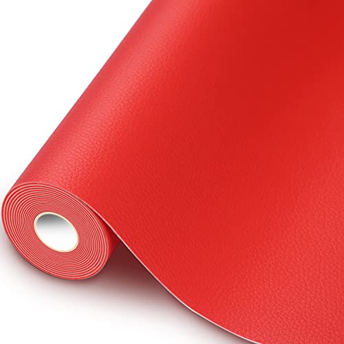 Tarocat Leder Reparatur Patch, Selbstklebender Leder Reparatur Patch, Leder Patch Kit Lederflicken Für Couch Sofa Risse Verbrennungen Autositze Zubehör(Rot, 40 X 300cm)