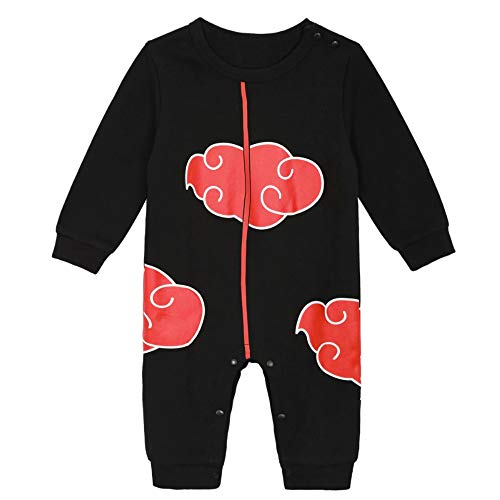 Body Manga Baby | Pyjama für Jungen, Mädchen, Anime, Kawaii, Kostüm, 100 % Baumwolle, Akatsuki, 0-3 Monate