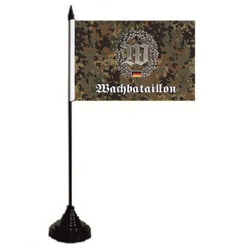 U24 Tischflagge Bundeswehr Flecktarn BW Wachbataillon Fahne Flagge Tischfahne 10 x 15 cm