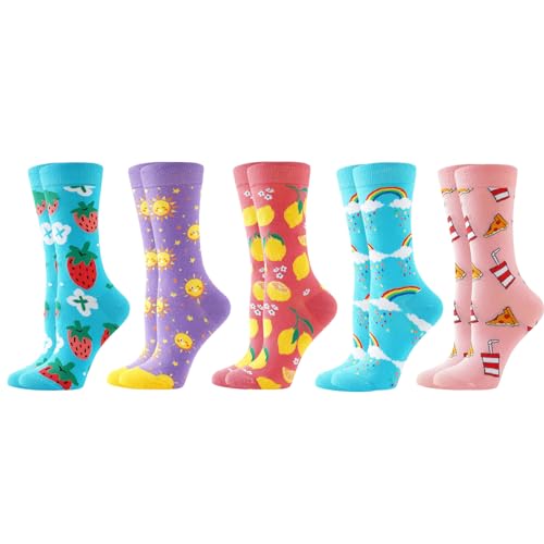 BISOUSOX Lustige Socken Damen Strümpfe Damen Baumwolle Socken Lustig Bunte Socken Geschenk für Frauen 36-40