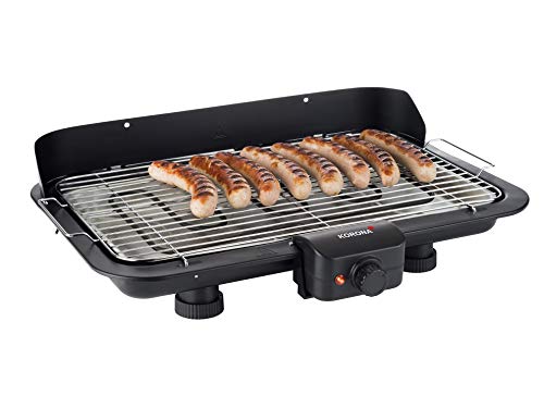 Korona 46117 Elektrischer Tischgrill mit XXL Grillfläche (51 x 30 cm) | 2200 Watt | Abnehmbares Heizelement | Sicherheitsschalter | Stufenlose Temperatureinstellung