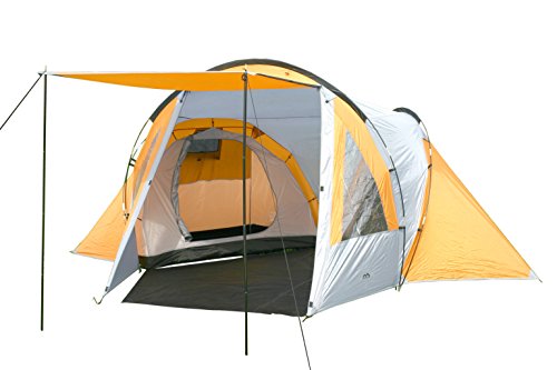 MONTIS HQ Nevada Dome Zelt für 2 bis 4 Personen Mann, wasserdicht & Ultra-leicht mit Innenzelt, Vordach & Moskitonetz, Premium-Zelt, geeignet als Reise- Trekking- & Caming-Zelt mit Tragetasche