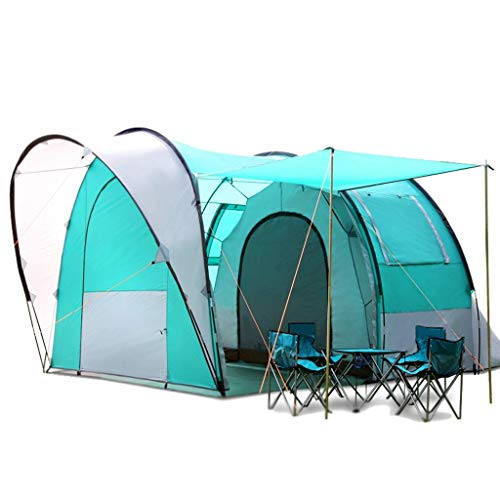 Outdoor Wasserdicht Sonnenschutz 5-6 Person Eines-Zimmer und EIN Wohnzimmer Tunnelzelt Familienzelt Camping-Zelt Rucksack Zelt