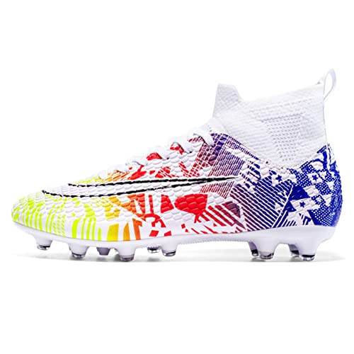 WEJIESS Fußballschuhe Herren Anti-Rutsch-Spikes Fußballschuhe Professionelle Spikes Fußballspiel Schuhe Jungen Fußballschuhe Schnürsenkel Training Sportschuhe