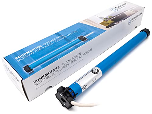 Rademacher M-line Small, 10 Nm, SW40 - Rohrmotor Rollladenmotor - selbstlernend mit Sanftanschlag, Blockiererkennung, Hindernisserkennung, autom. Behanglängenausgleich (MLIS 10/16PZ, 26401055), Blau