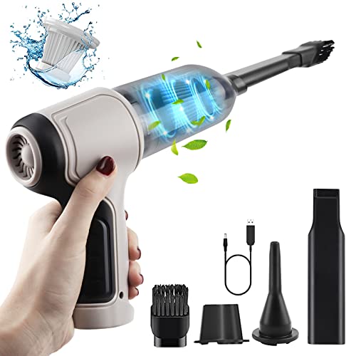 Zabatoco 3 in 1 Handstaubsauger Akku, 9000Pa Mini Handstaubsauger mit Waschbarer Filter, Beutelloser Tragbarer Autohandstaubsauger Nass und Trocken UschunterdrüCkung FüR Haus und Autos