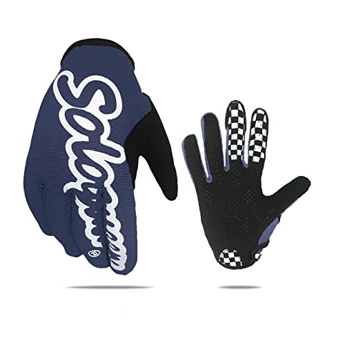 SOLO QUEEN Handschuhe für SIM Racing Alle Lenkrad Games Kunstleder (XL, Blau)