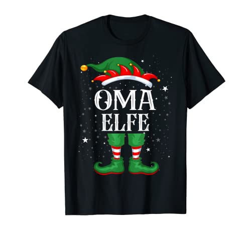 Oma Elfe Tshirt Outfit Weihnachten Familie Elf Christmas T-Shirt