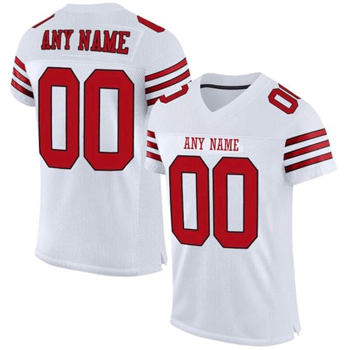Personalisiert American-Football-Trikot Custom Football Jersey Personalized Stitched/Printed Team Name & Number Sports Uniform Men Women Youth Herren Sporthemden Schnelltrocknend Atmungsaktiv T-Shirt