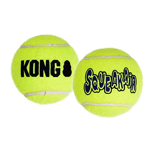 KONG – Squeakair Balls – Premium-Hundespielzeug, Quietschende Tennisbälle, Zahnschonend – Für Große Hunde (2er– Pack)
