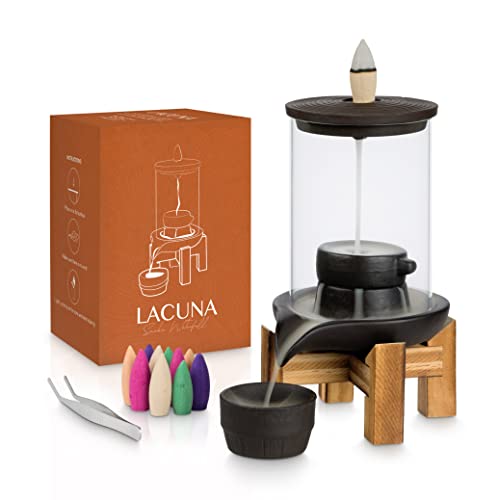 Lacuna Rückfluss Räuchergefäß für Räucherkegel, Incense Burner, ideal als Home Deko, Yoga Deko oder Meditation Zubehör