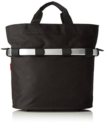 KlickFix Unisex-Adult Farradtaske Bikebasket Oval Sort Fahrradkorb, Schwarz, 34 x 31 17.5 cm EU