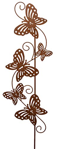 Garten-Deko Metall-Stecker Garten-Stecker Deko-Stecker mit Schmetterlingen Rost