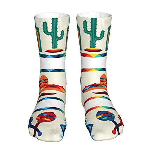 Lässige Crew-Socken, modische Socken, mexikanisch, geometrisch, ethnisch, Retro