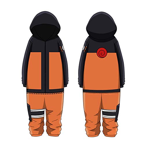 ROLACAT Onesie Pajamas, Herren Anime Japanisch Ninja Hokage All in One Kostüme Jumpsuit Cosplay Loungewear Nachtwäsche Bademantel