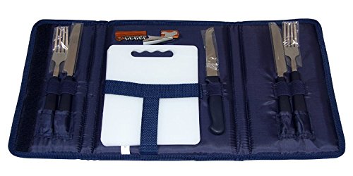 CB Präsentwerbung GmbH CBag - Picknickgeschirr Picknickbesteck Campinggeschirr Reisebesteck Geschirr Brotzeitmappe Mappe (Blau)
