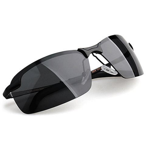 SANWOOD Herren Sonnenbrille Motorradbrille Bikerbrille Polarisierende Autofahrer Brille (Schwarz)