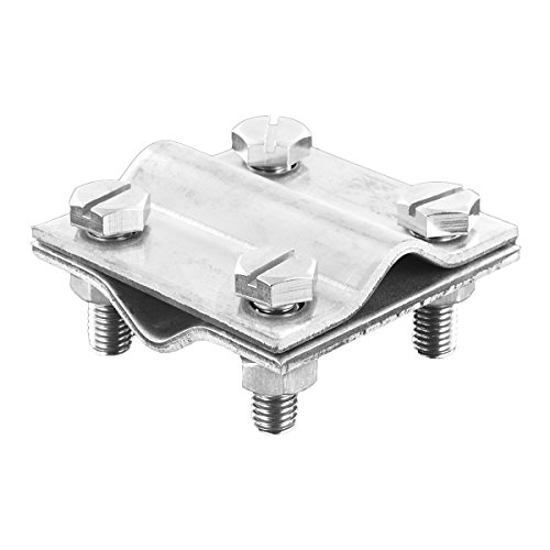 Kreuzverbinder V4A Edelstahl rund/rund - für Erdungsband bis 30 mm/Rundleiter Ø 8-10 mm