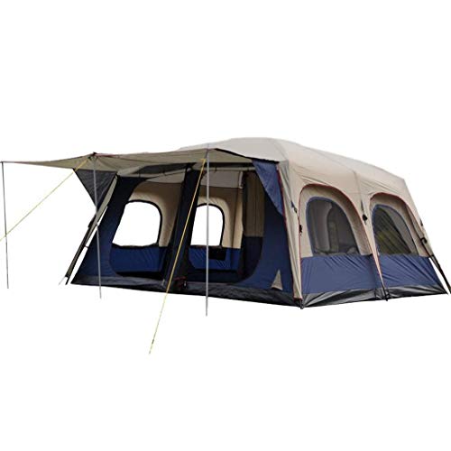 Outdoor-Double-Layer-wasserdichte Sonnenschutz 6-10 Personen Zwei Zimmer und EIN Wohnzimmer Camping Familienzelt Rucksack Zelt