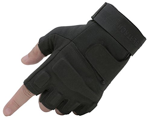 Seibertron® Damen Herren S.O.L.A.G Handschuhe taktisch 1/2 Finger Militär Kampf Armee Fingerless halbe Finger für Airsoft Militär Paintball Schießen Und Other Outdoor Activities Handschuhe M