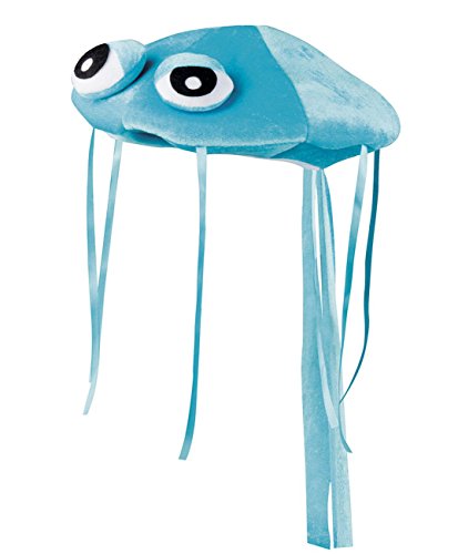 Boland 99904 - Hut Qualle, Plüsch-Mütze Octopus, mit großen Augen, aus Polyester, mit Bändern, Kostüm, Karneval, Themenparty, Mottoparty