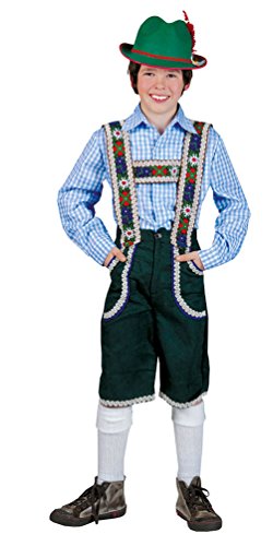 Karneval-Klamotten Kostüm Lederhose Jungen Tiroler Peter Bayernhose Trachten-Hose Kinder Oktoberfest Jungenkostüm 104