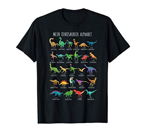 Dinosaurier-Arten Alphabet A-Z Dino ABC T-Rex Dinosaurier T-Shirt