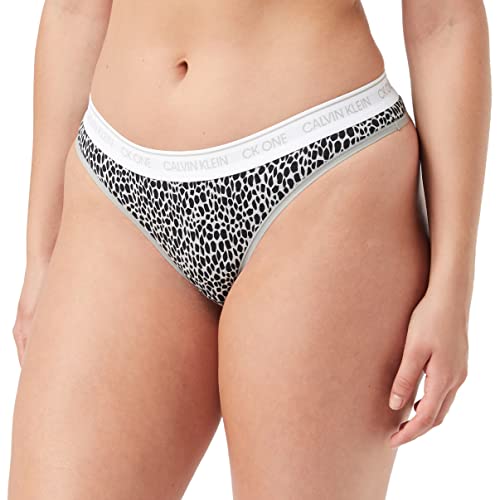 Calvin Klein Damen Thong Tangahöschen, Mini Giraffe-Grey Heather WB, L